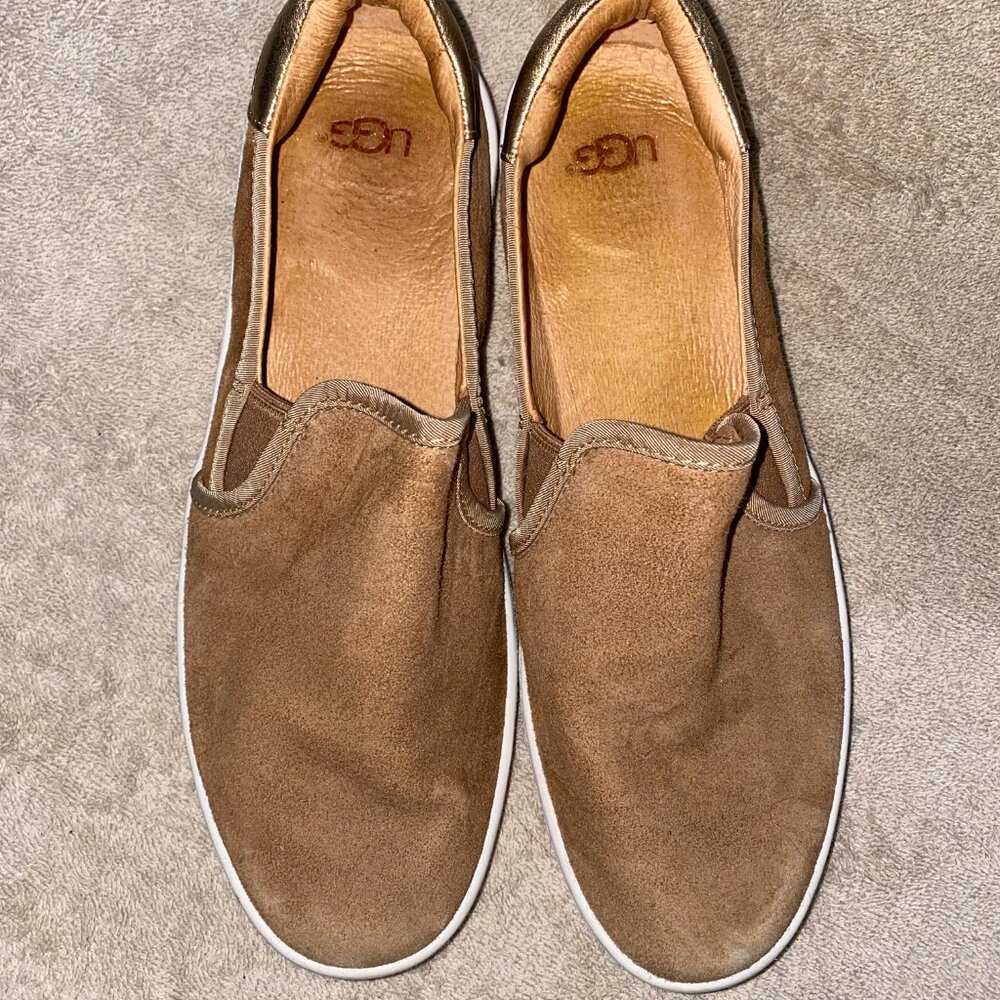 UGG Women’s Brown Suede Slip-On Sneakers Size 8 Casual Comfort Shoes - Picture 2 of 6